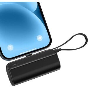 5000mAh Mini Portable Charger Compatible‎ with iPhone Lightning and USB-C